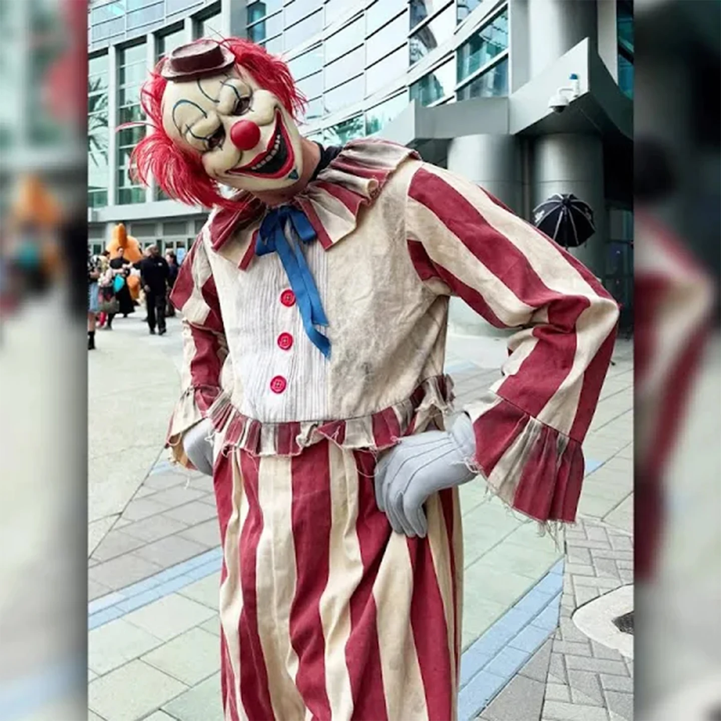 Adult Clown in a Cornfield Suit Halloween Costume Striped Baypen's Mascot 2025 Movie Frendo The Clown Men Cosplay - Image 3