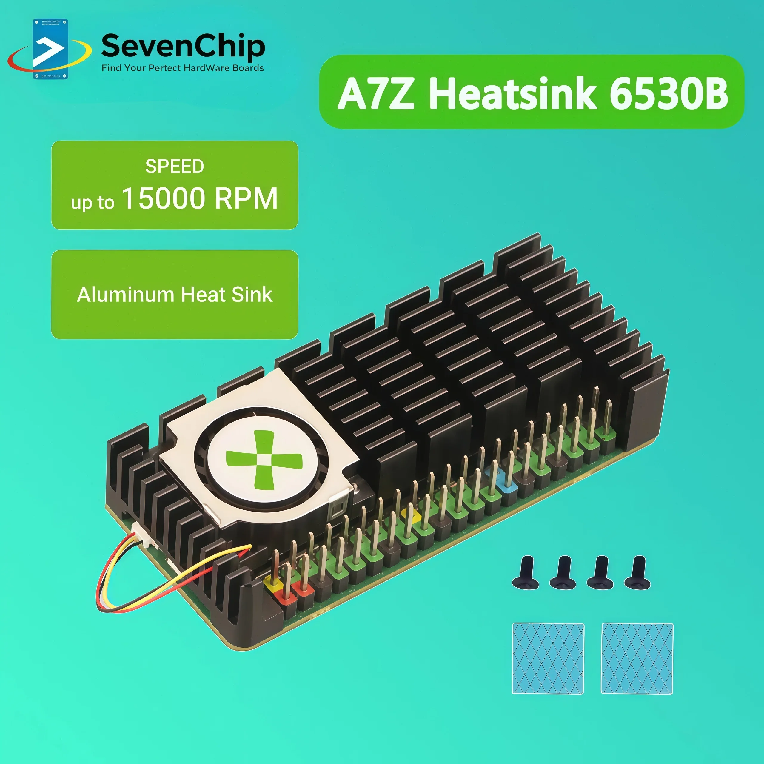 

Radxa A7Z Heatsink 6530B for Radxa Cubie A7Z , Aluminum Heatsink with fan,PWM Speed Control, Efficient heat dissipation