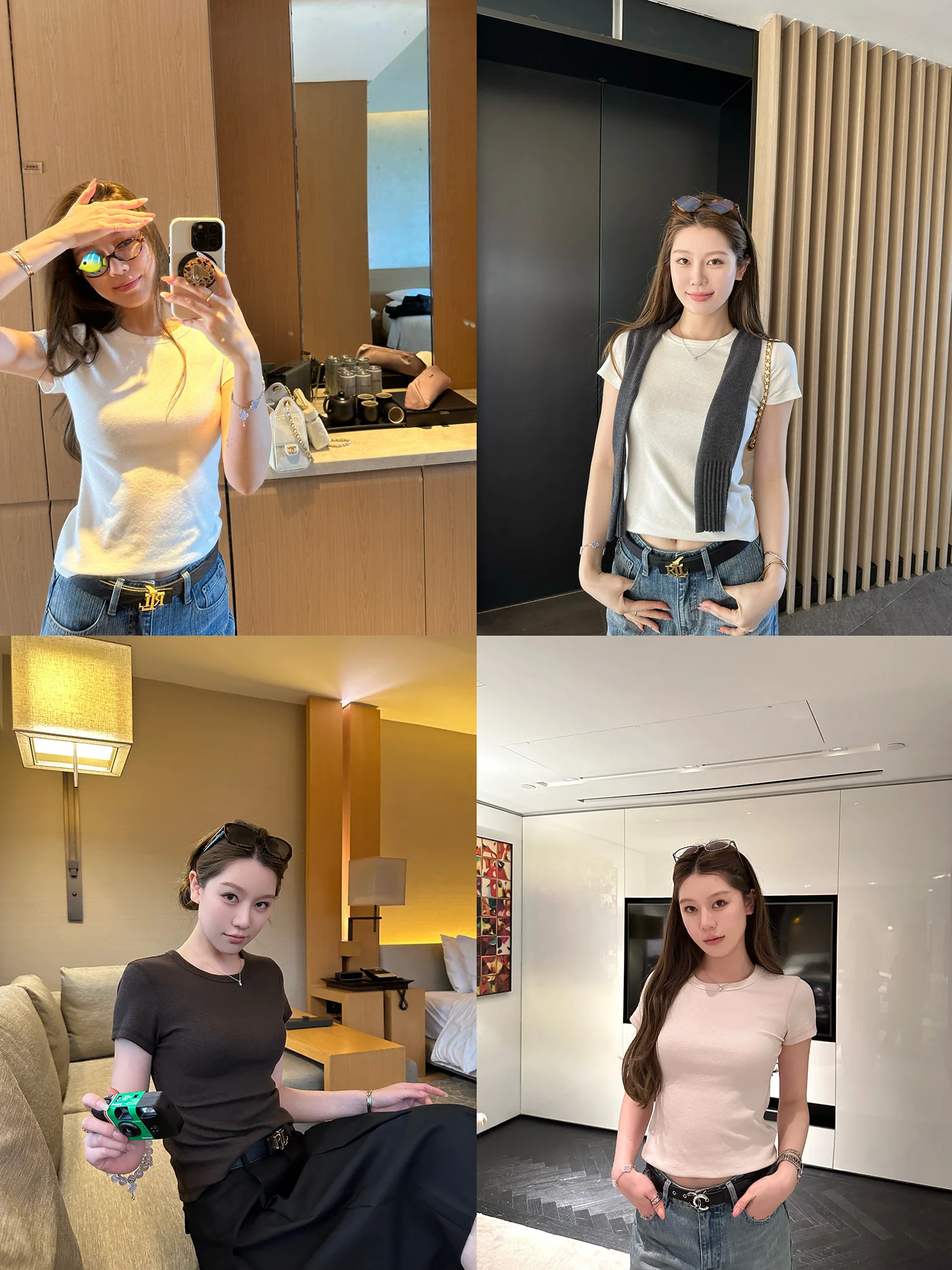 

Женская футболка Dibao Xi Skim Mask T с круглым вырезом, повседневная, приталенная, из смесового хлопка, весенняя