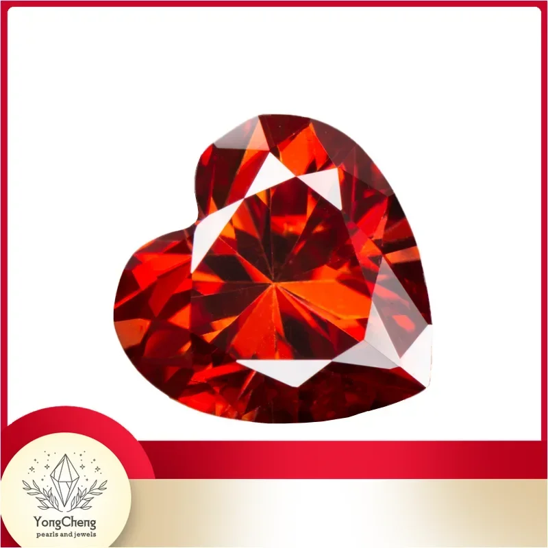 

Moissanite Stone Garnet Color Heart Cutting Gemstones Lab Grown Advanced Jewel Making Materials Diamond With GRA Certificate