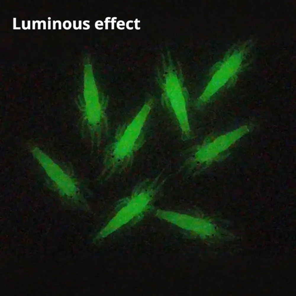 طُعم صيد السمك المتوهج في الظلام 4 سم، طُعم ناعم من الروبيان الواقعي مع خطاف، لسمك السلمون المرقط، طُعم صيد المياه العذبة والمياه المالحة #4