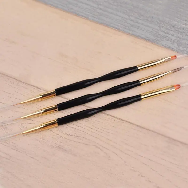 French Stripe Nail Art Liner Brush Set Tips Ultra-thin Line Drawing Pen Dual End UV Gel Painting Brushes Manicure Tools