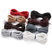10Yards/Lot 1/1.5/2/3mm Genuine Leather Cord Colorful Round Rope String For Ornament Making DIY Crafts Handmade Clothing Accesso