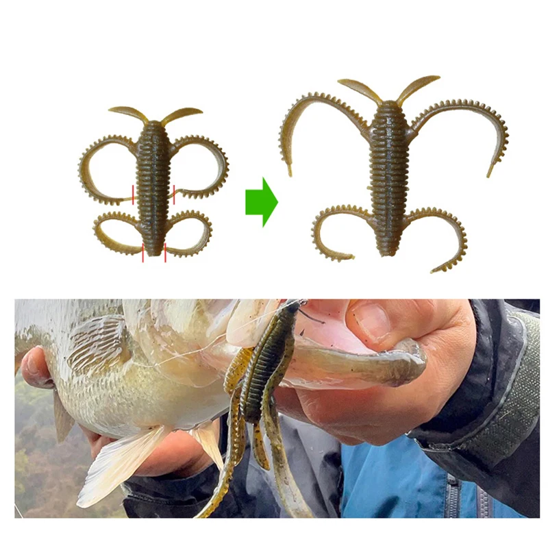 TSUNEKICHI ISSEI 1.8inch 6pcs Slow Falling Sinking Type Insect Artificial Castfish Bait Tackle Fishing Bait  For 8 Colors