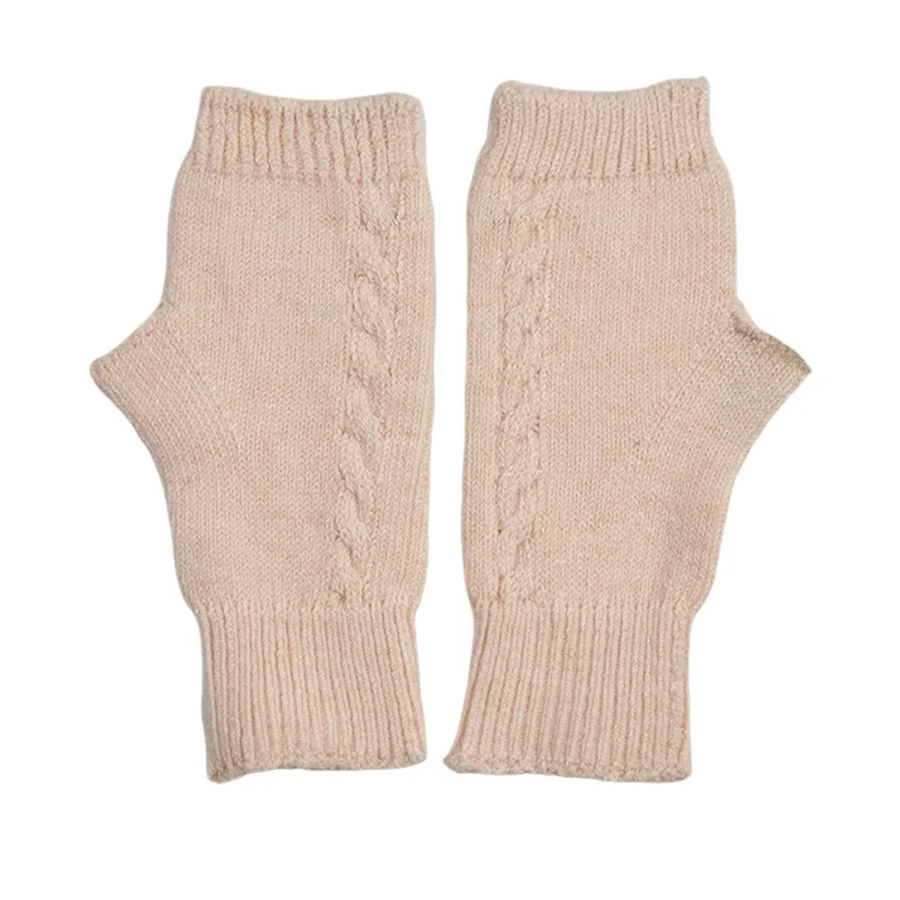 موضة مكشوفة إصبع نصف القفازات اليد حامي سميكة قفازات الكشمير الدافئة يندبروف الباردة برهان قفازات محبوكة للنساء فتاة