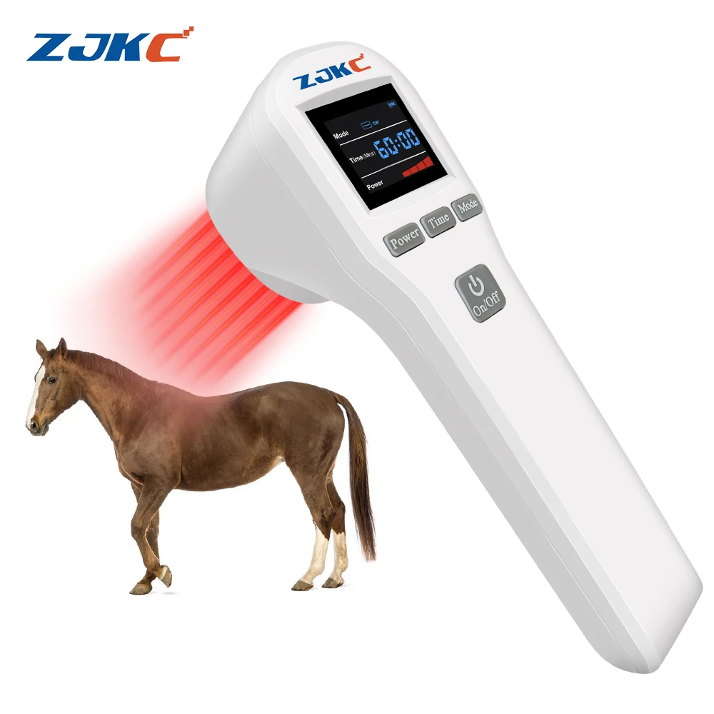 

ZJKC Pet Pain Relief Cold Laser Therapy Device 650nm×16+808nm×4 Physiotherapy for Wound Healing Inflammation Dogs Cats Horses