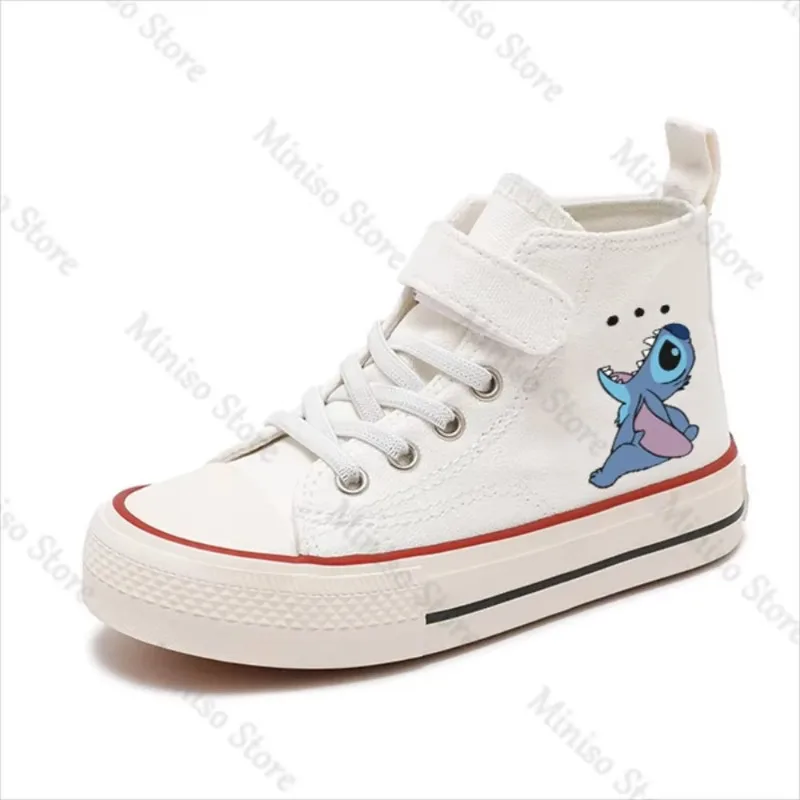 Leinwand Kinder Drucken Vier Jahreszeiten Sport Jungen Tennis Schuhe Kinder Mädchen Lilo Stich High-top Disney Casual Cartoon komfort Schuhe