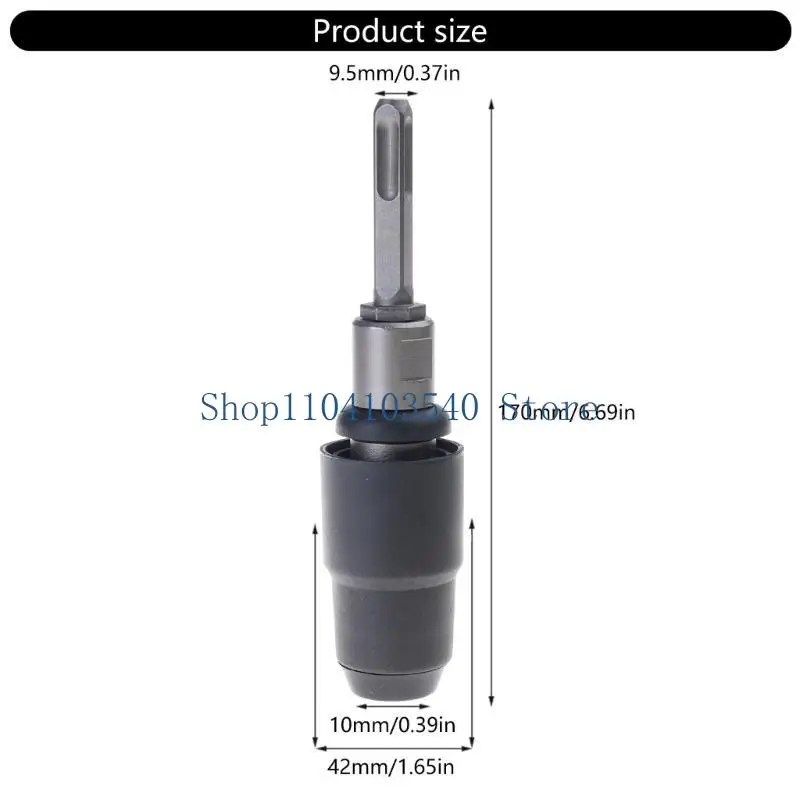 02DC Adapter for SDSPlus to SDSMax 8-1/4 Inches Long for Rotarys Hammers Alloy Steel Black Adapter