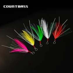 Countbass 20Pcs Feather with Luminous Skirt Tail, Hook Assist for Hardbaits, Jigging Lures, Swimming Jig, Softbaits, Metal Jig
