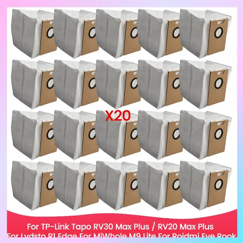 أكياس مكنسة ABRG تناسب Fortp-Link Tapo RV30 Max Plus / RV20 Max Plus، Lydsto R1 Edge، Miwhole M9 Lite، Roidmi Eve Rook Parts