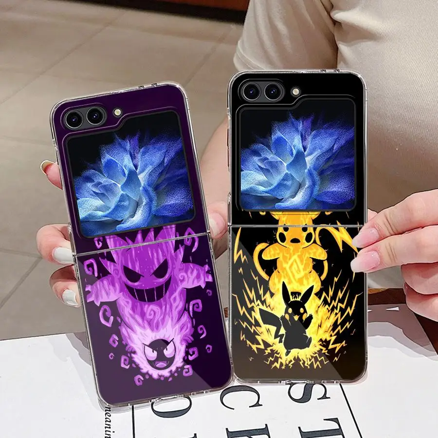 Samsung Galaxy ZFlip4 ZFlip7 ZFlip6 ZFlip5 Z Flip 7 6 5 4 3 ZFlip3用ハードケース、ポケモンピカチュウクール