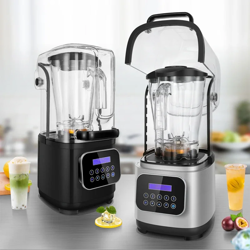 Heavy duty blender food processor blender unbreakable silent commercial blender with sound cover enclosure