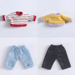 ob11 doll clothes  jeans wide leg pants trousers stripes hoodie for obitsu11 molly GSC body9 1/12bjd doll clothes accessories
