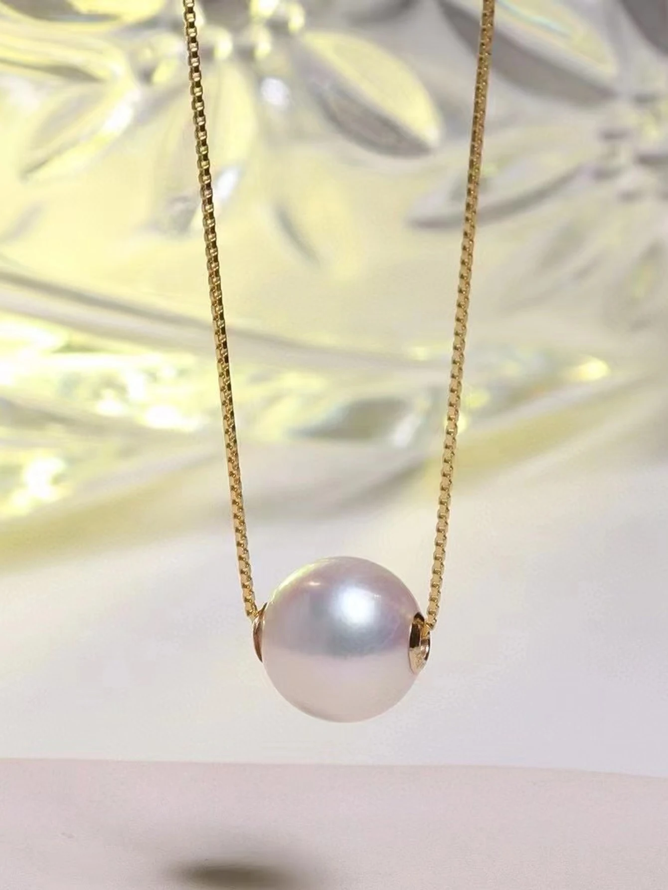 

Цепочка женская из серебра 925 пробы с натуральным пресноводным жемчугом