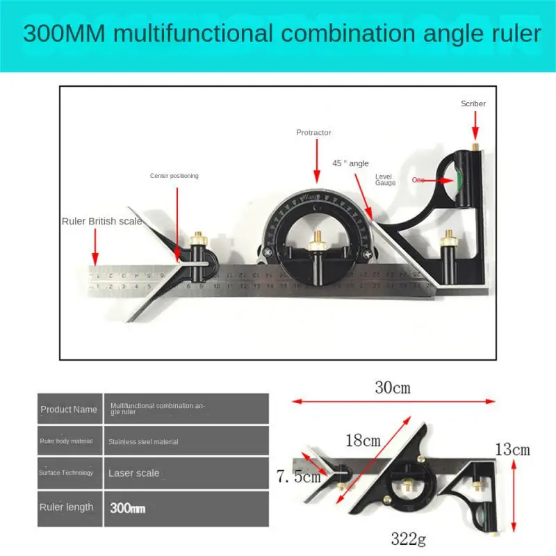 Square Ruler Set Kit 300mm (12\