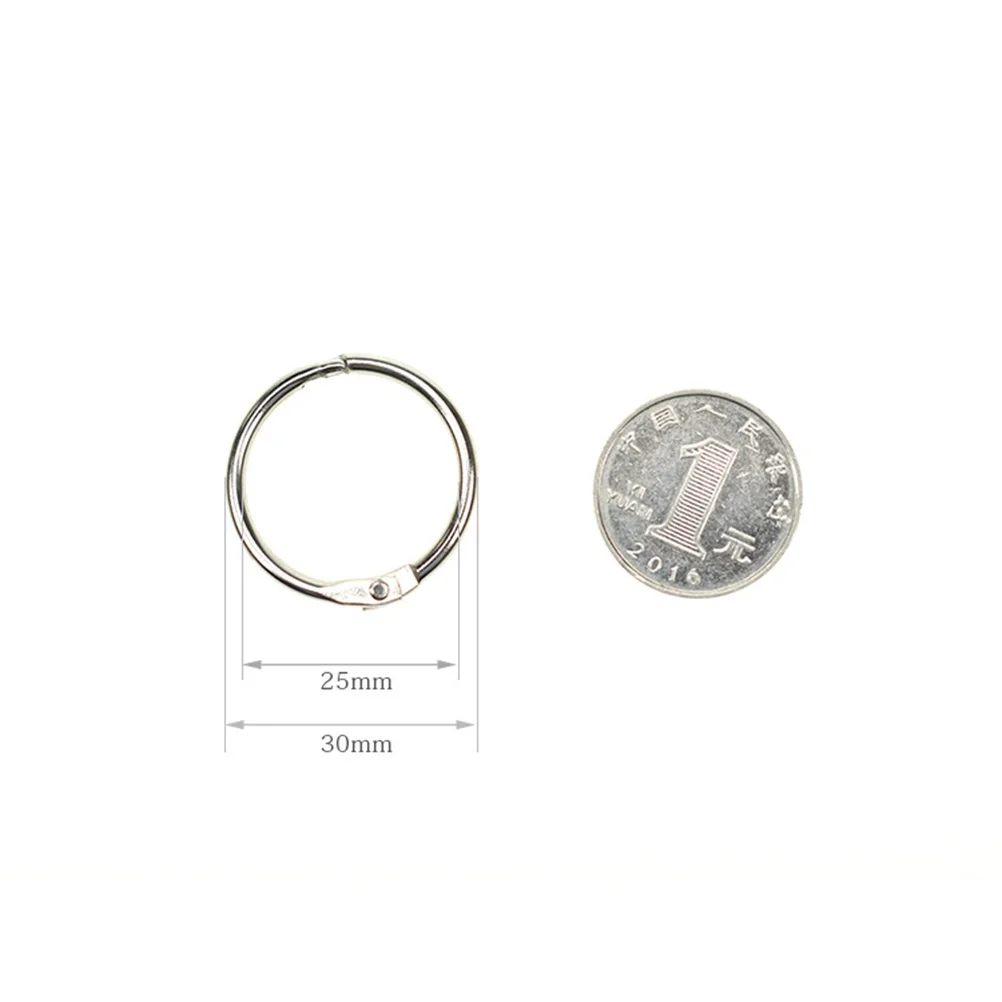 

100Pcs Metal Loose Leaf Rings Multi-Purpose Smooth Silver Color Perfect for Photo Album Keys Memo Filing Metal Split Ring