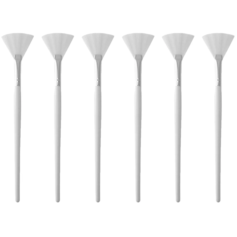 6 Pcs Fan Shaped Facial Mask Brush Applicator Cream for Facials Tools Estheticians Aesthetician Supplies Soft Sector