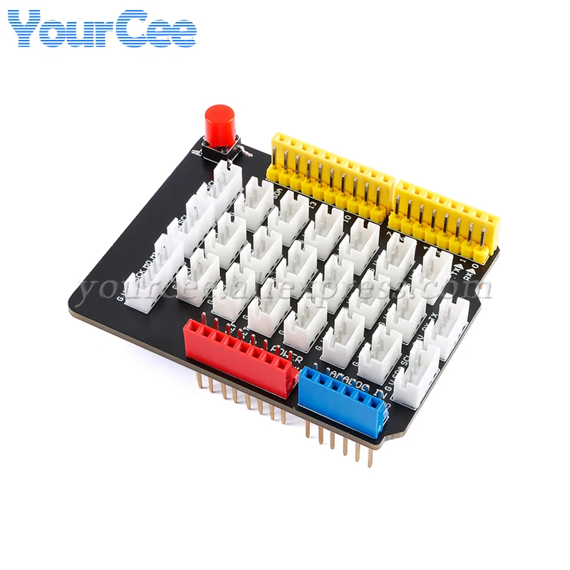 Sensor Shield Adapter Plate Expansion Board Module For Arduino UNO R3 with Reset Button IIC I2C UART PH2.0 Port  DIY Electronic