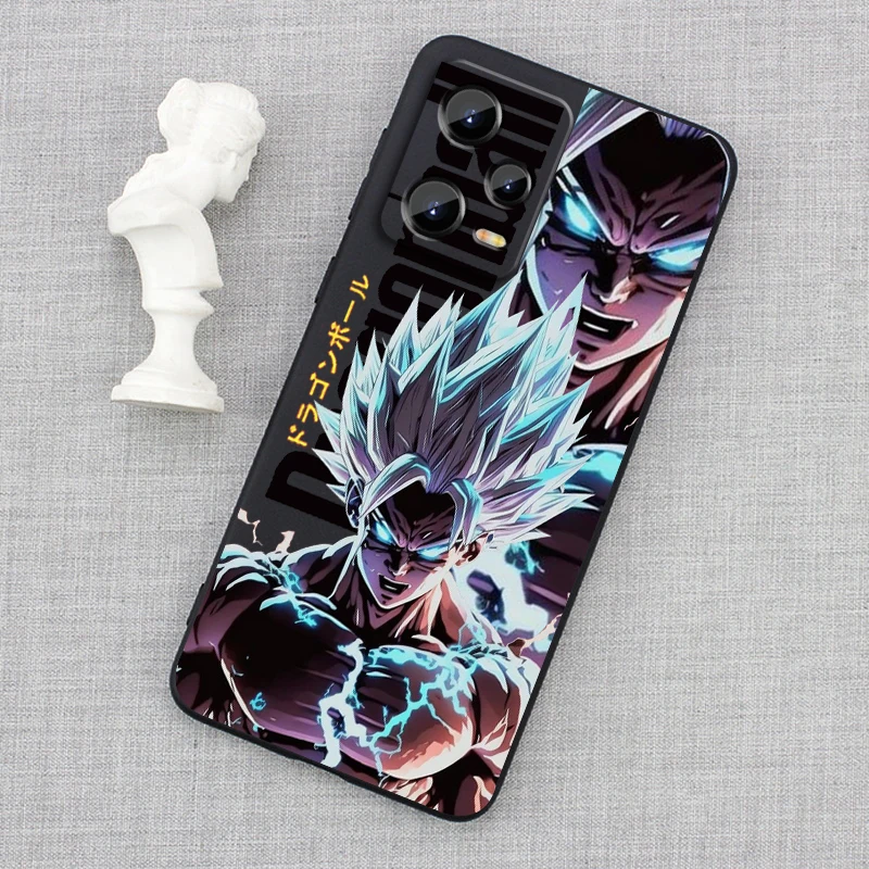 D-dragon Ball Goku Cute Art para Xiaomi Redmi Note 13 12R 12 12S Turbo 11 11T 11S 10 10S Pro Plus 5G, funda negra para teléfono