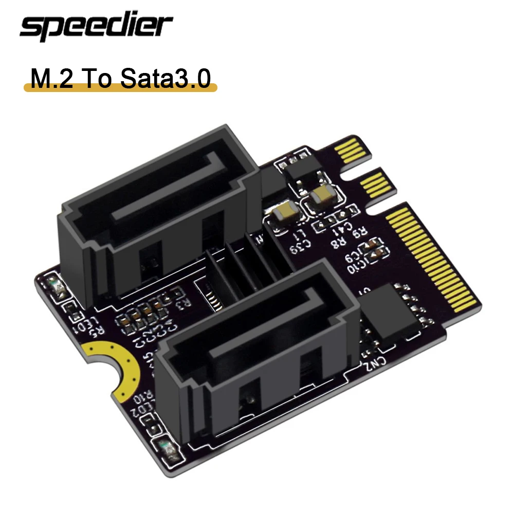 

Free Driver M.2 To Sata3.0 Adapter Card A-Key and E-Key To 2 Ports SATA 6Gbps PCIe 3.0 Bus for Wifi SSD HDD PC Motherboard