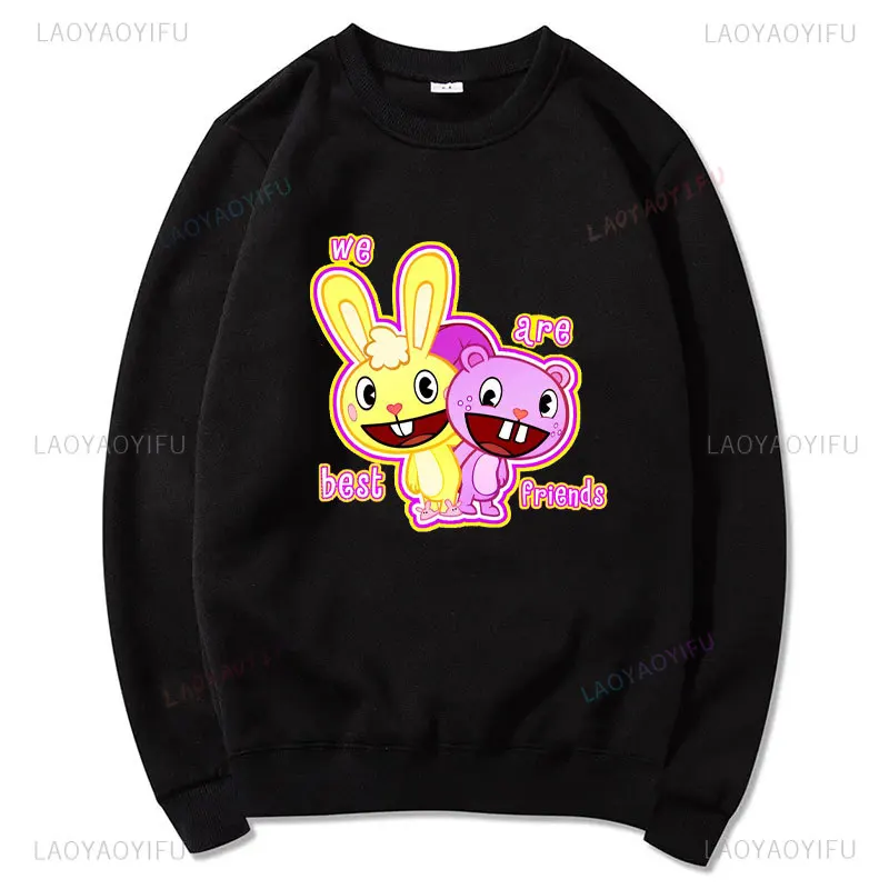 Happy Tree Friends Candy Koills Graphic Hoodies Happy Tree Friends Funny Cartoon Print Streetwear Autumn Unisex Warm Hoody New