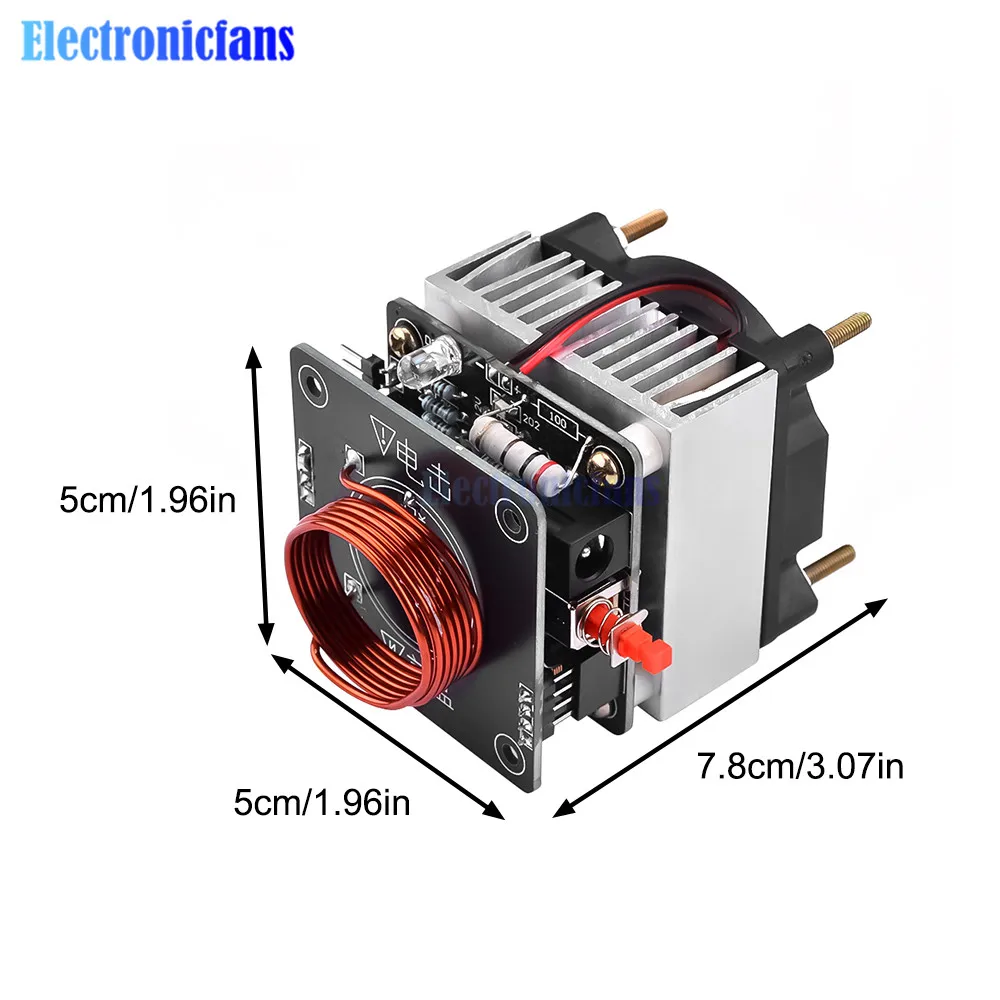 DC 36V-48V cewka tesli wysokiej częstotliwości HFSSTC świeca elektroniczna plazma płomień 40V wysokiego napięcia impuls Generator łuku DIY zasilacz