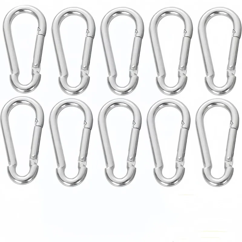 Spring Snap Hooks 15 pcs M6, Spring Loaded Gate, Compact Portable Size, for Backpack Attachment, Multipurpose
