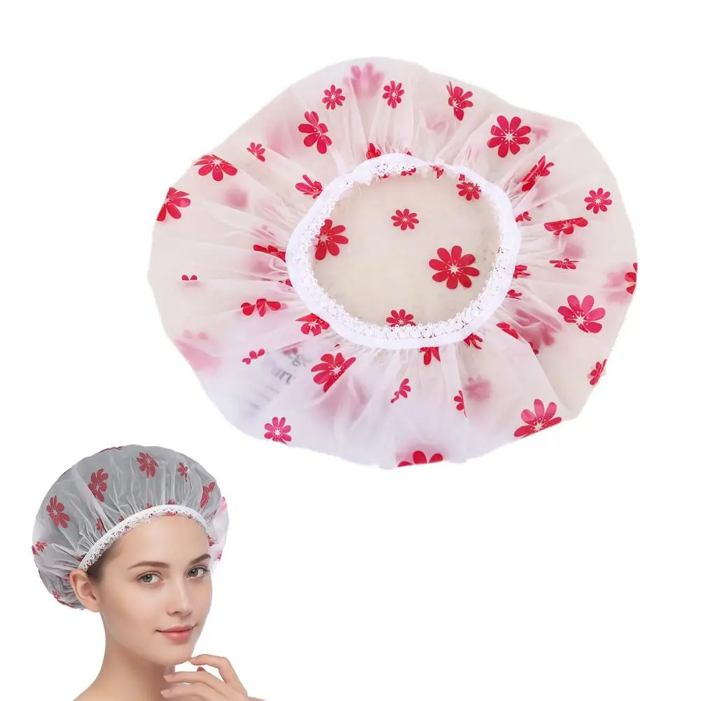 Bonnet de douche imperméable pour femmes, 1 pièce, large bande élastique, réutilisable, à la mode, Point ondulé, chapeau de douche, salle de bain