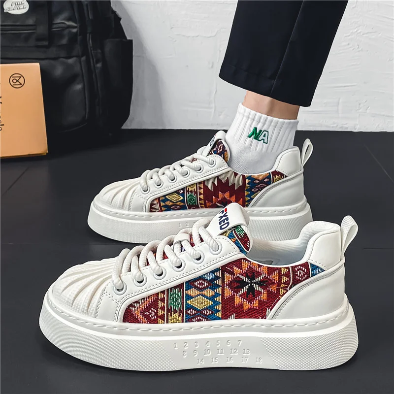 2024 Luxury Classic Shell Toe Canvas Shoes Men Designer Print Vulcanized Sneakers Man Comfortable Platform Casual Mens Sneakers