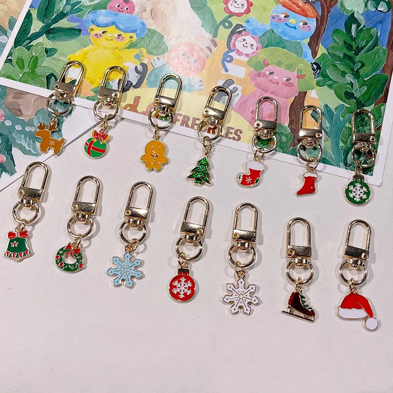 New Christmas Keychain Cute Christmas Tree Deer Pendant Keychain For Girls Kids Bags Decor Xmacs New Year Party Gift