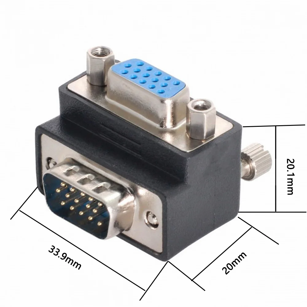 90 Grad VGA-Stecker männlich zu weiblich HD-Erweiterungs adapter HD-Computer Projektor Monitor Video konverter