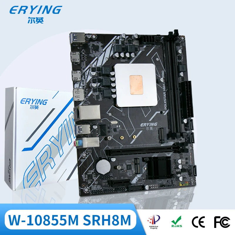 ERYING DIY Desktop Set Gaming PC Motherboard Kit with Onboard CPU Interpose kit W-10855M 2.8GHz 6C12T DDR4 Computer Assembly Set