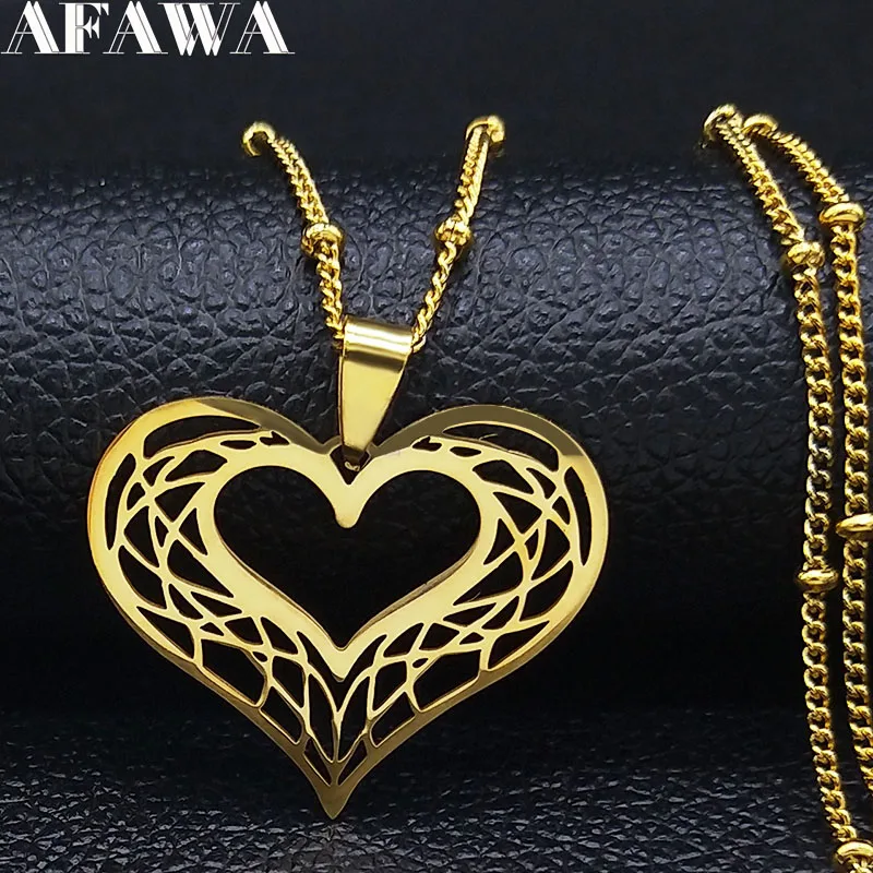 Cuore Collana in acciaio inossidabile Donna Colore oro Amore Collane Gioielli Regalo di San Valentino inossidabile joyeria mujer N619S01