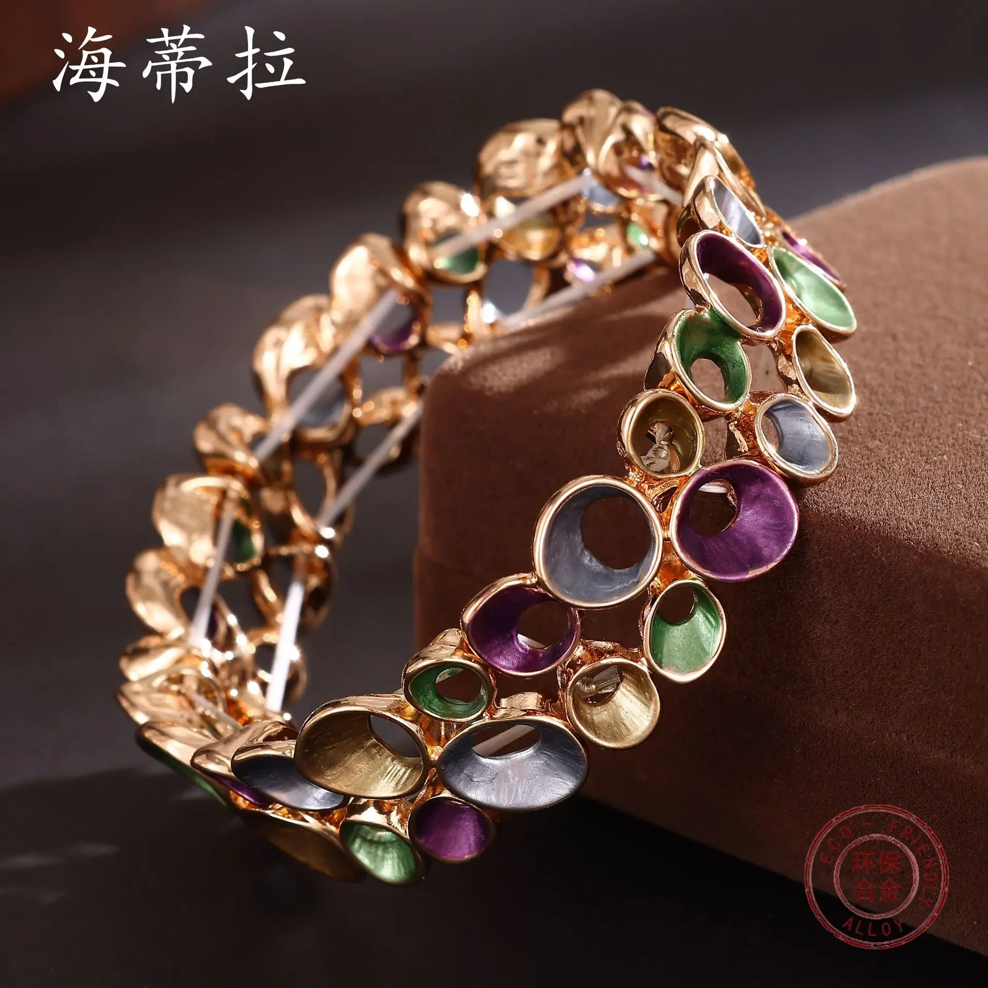 سوار مرن بحلقة مجوفة ذات صف مزدوج من الزيت بلون جديد، سوار نسائي متعدد الاستخدامات عصري وشخصي