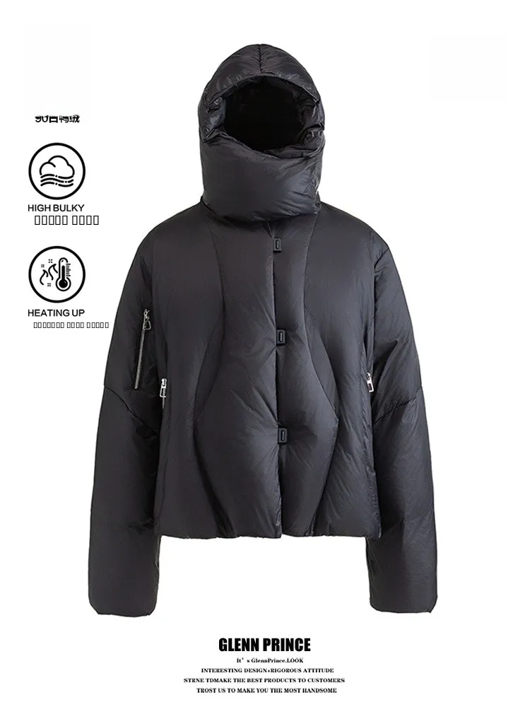 

Мужская зимняя куртка GPstudio с отстегивающимся капюшоном, высоким наполнителем, деконструированным дизайном, теплая, ветрозащитная, для активного отдыха, новая модель