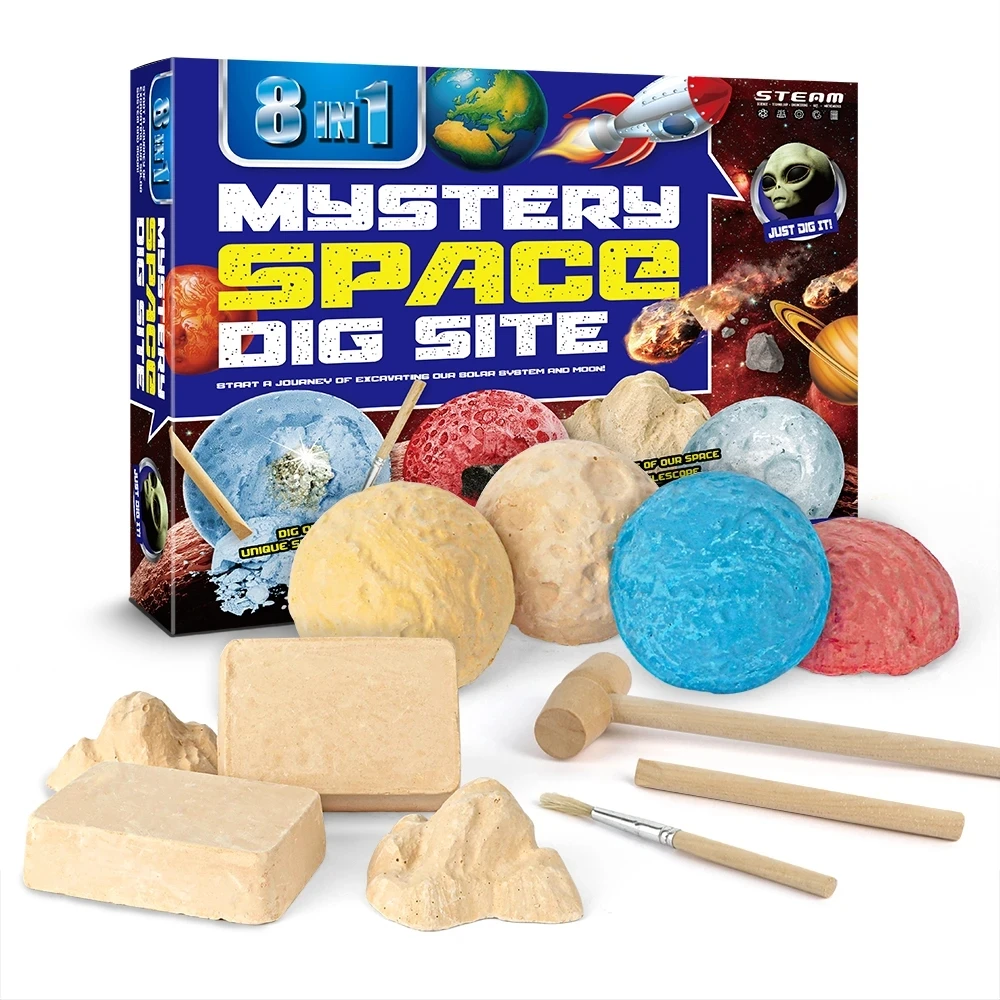 Dinossauro Pirata Set para Crianças, DIY Escavação, Modelo de Arqueologia, Ciência Puzzle, Educação, Exploração de Mineração Brinquedos do Presente, 5-em-1