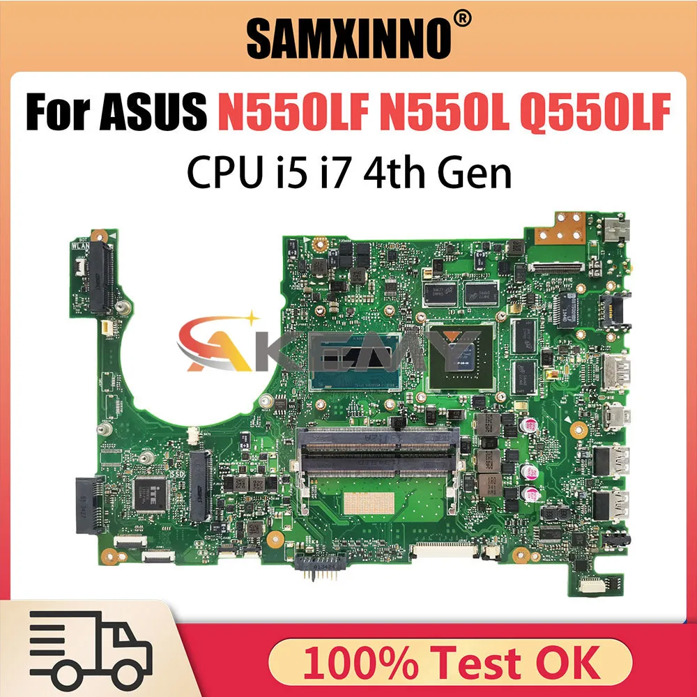 

Системная плата N550LF для ноутбука, Φ N550LF N550L Q550LF Q550L, I5 4200U I7 4500U CPU GT745M 2G