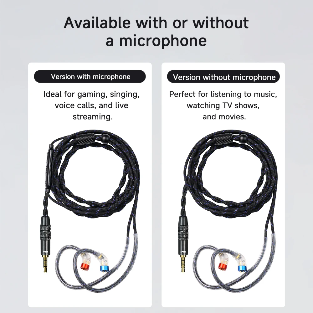 CVJ LS200-S Earphones Upgrade Cable 0.78mm 2Pin/QDC Interchangeable Audio Plug 3.5MM/4.4MM For KZ TANGZU FIIO TRN view 3