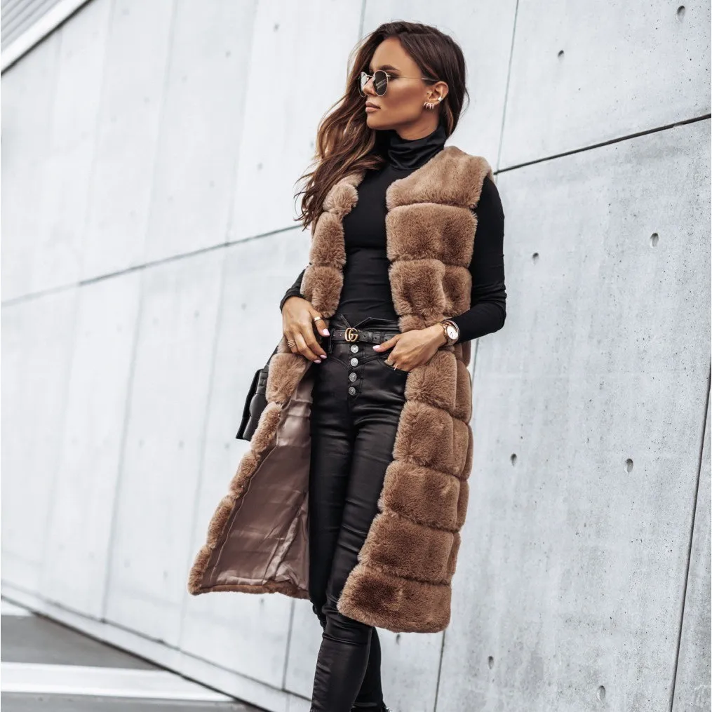 Round Neck Cardigan Coat Regular Fit Commuter Chic with Vest Autumn Winter Elegant Long Length Women Spring Autumn Jacket