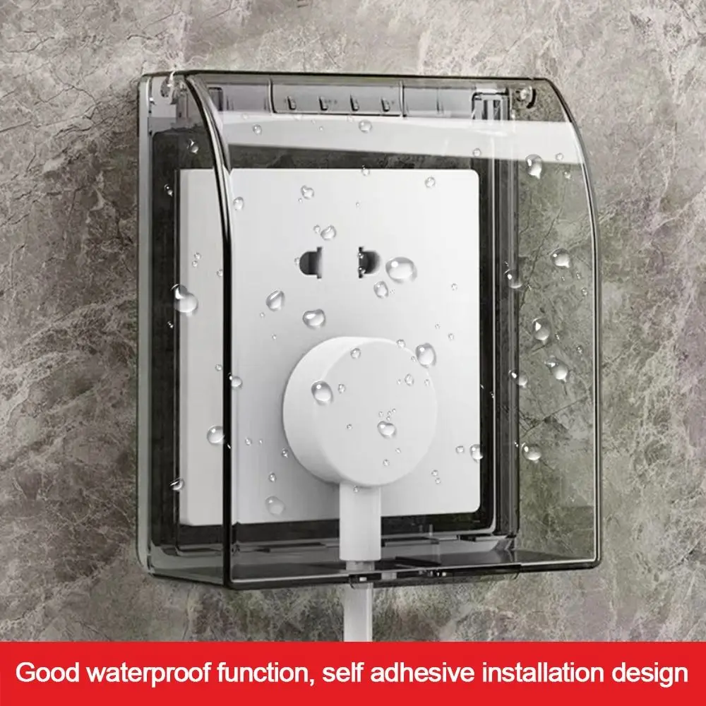Wall-mounted Switch Protective Cover Self-Adhesive 86 Type Socket Waterproof Box Plastic Electric Plug Cover Wall