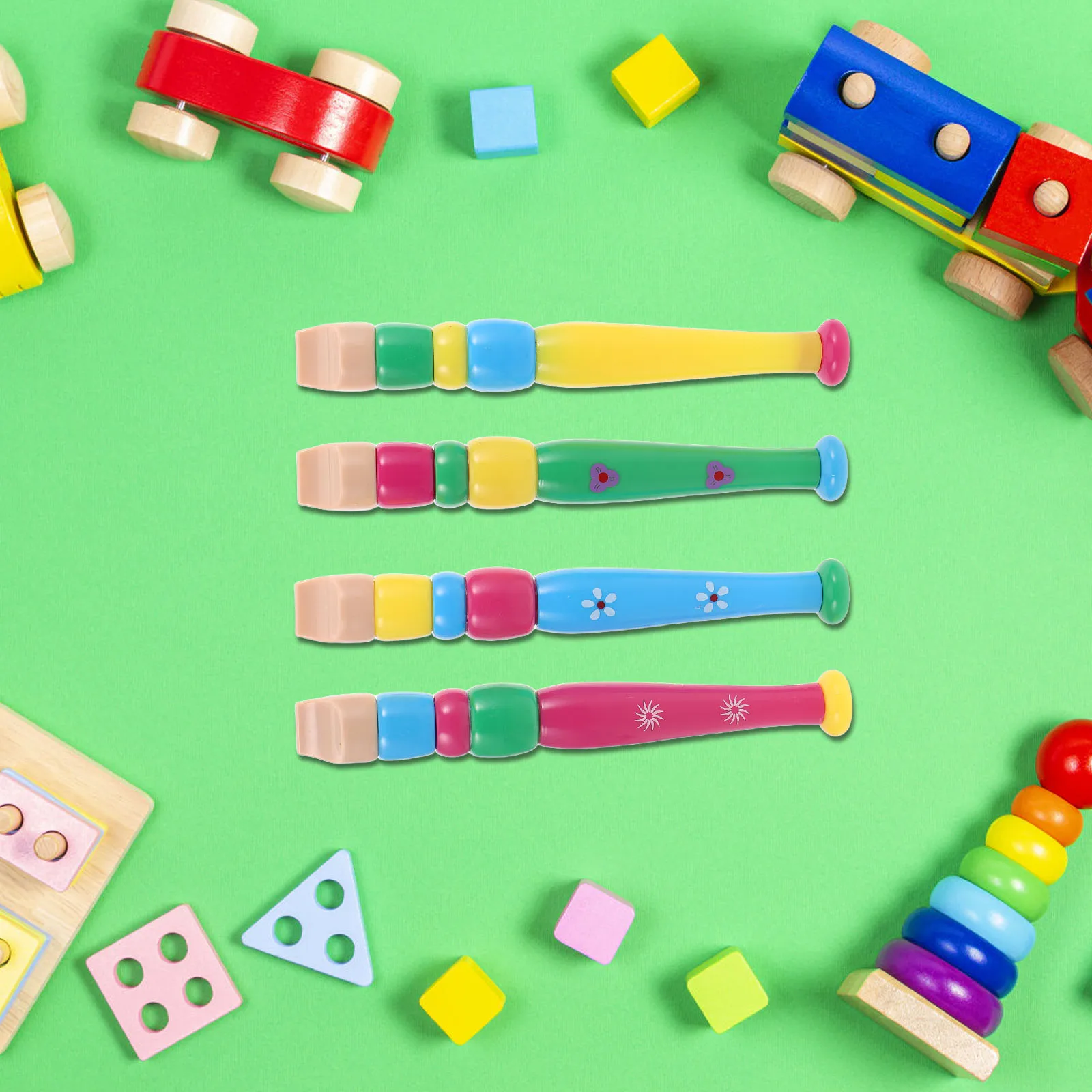 

4Pcs Children's Flute Musical Instrument Set Lightweight Plastic 6-Hole Beginner Kids Flute for School Home Music Class Fun