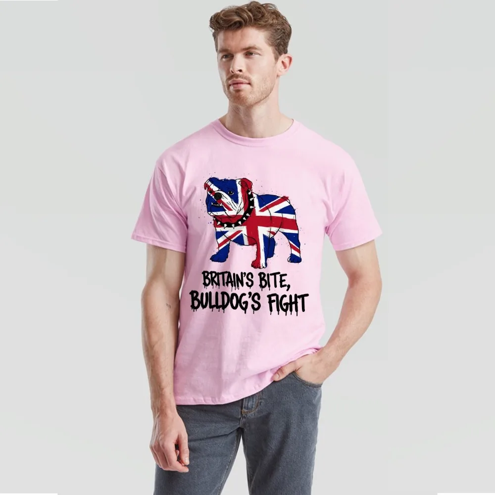 Union Jack Bulldog T-Shirt British Great Britain & UK Flag Tee for Adults T Shirt Cool Trending Street Fashion O-neck Tops