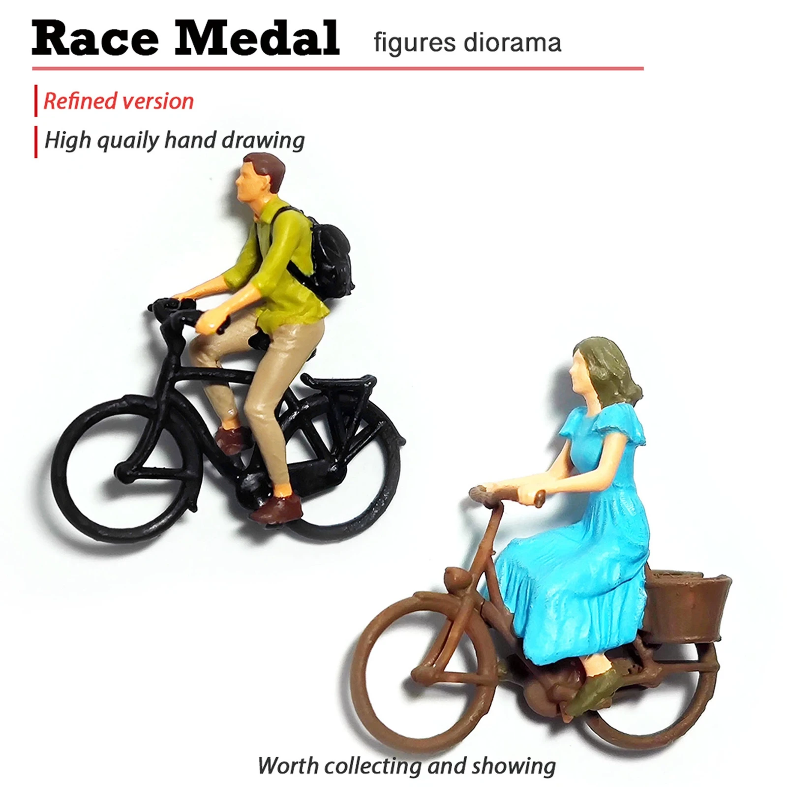 

1/87 Scale Realistic Cyclist Figures Mini People Model Ornament for Miniature Scene Dollhouse DIY Projects Layout Decoration