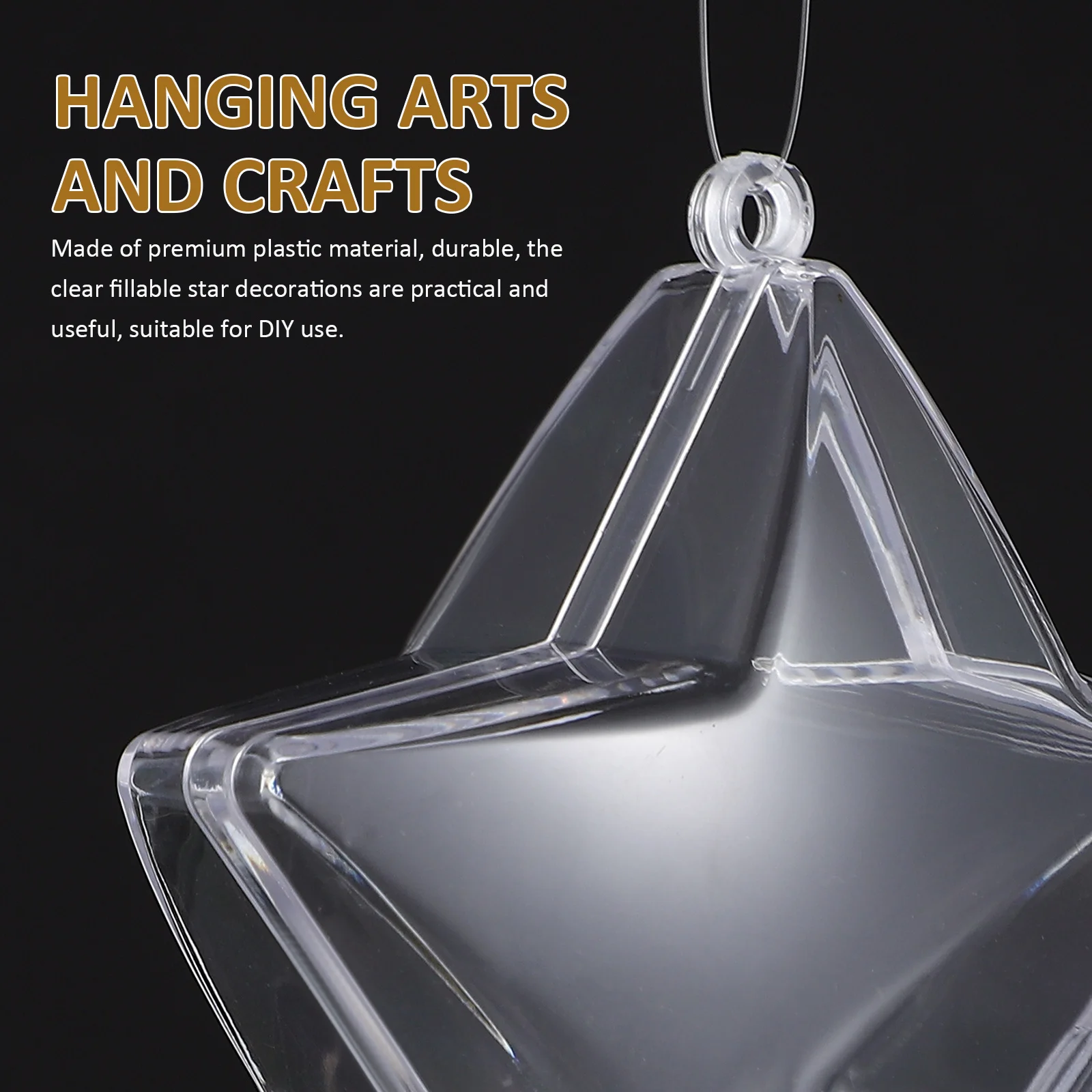 

20Pcs Clear Plastic Fillable Stars Star Ornaments DIY Christmas Tree Decorations Wedding Party Hanging Candy Boxes