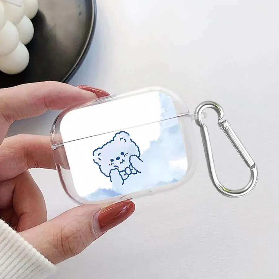 

Clear Earphone Cases Cover Case For Airpods Pro2 3 Pro3 Pro 2 4 1 Blue Bear