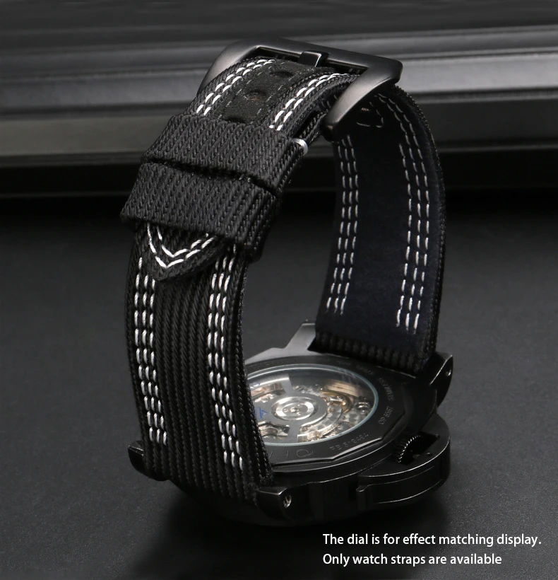 24 مللي متر 26 مللي متر النايلون قماش حزام ساعة جلد لبانيراي 00984 985 لومينور اكسسوارات سوار أسود أزرق حزام ساعة اليد أدوات مجانية