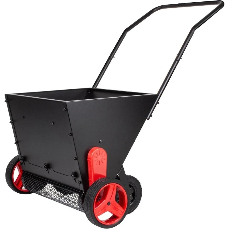 

Модернизированный нажимной разбрасыватель газона для компоста и торфного мха, аппликатор для органического внесения удобрений с вращающимися лезвиями, регулируемая скорость