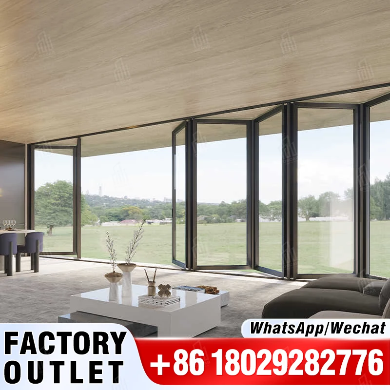 DOORWIN Oscaracso AS2047 estándar interno externo de aluminio Bi plegable plegado balcón Patio puerta puerta de entrada al por mayor