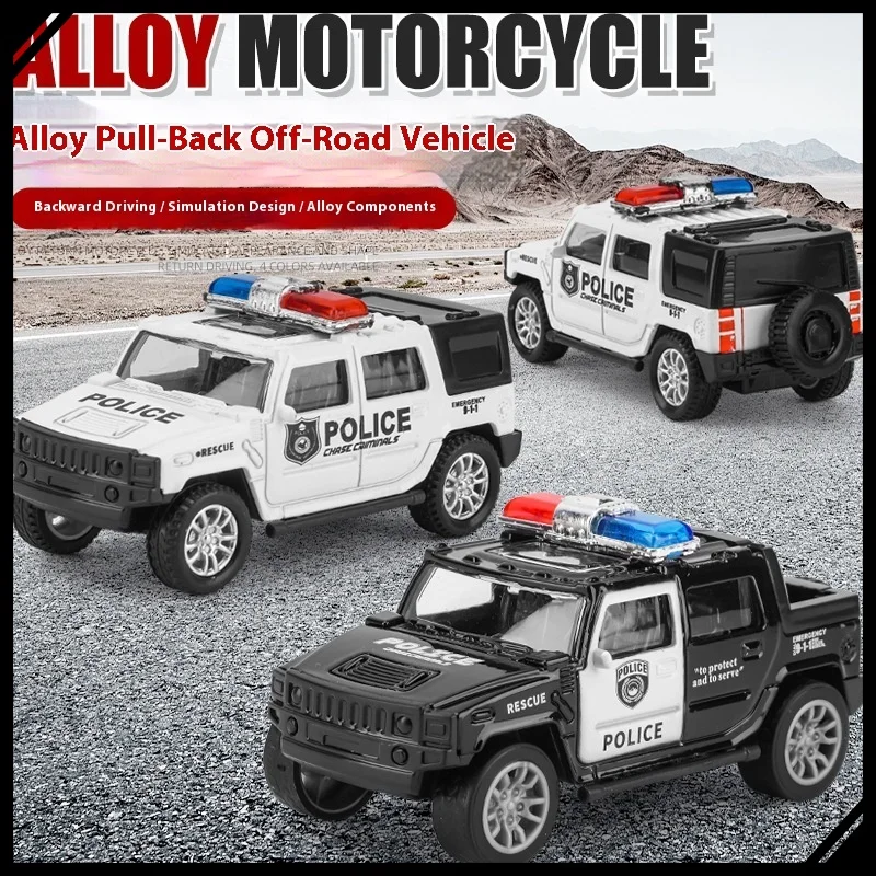 

1:64 Diecast Off-Road Police Car Model Mini Toy Vehicle for Boys, Simulation Alloy Patrol Car Claw Machine Toy Gift