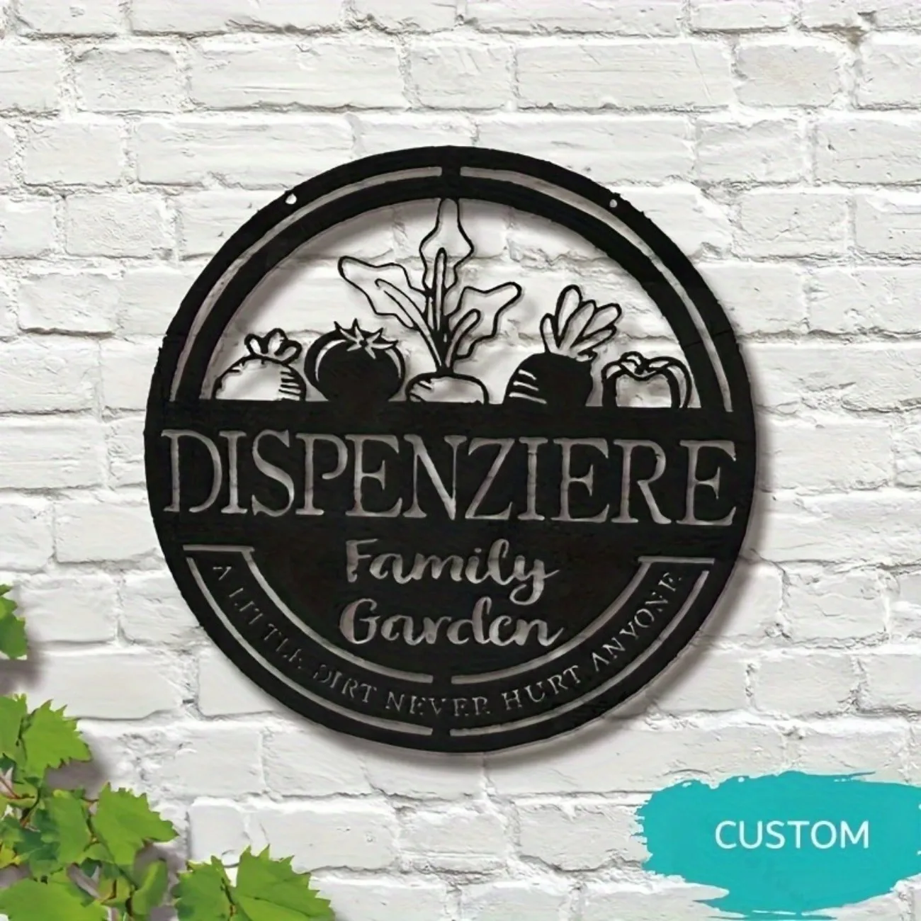 Benutzerdefiniertes personalisiertes Metall-Gartenschild, Familienschild, klassisches Gemüsedesign, heißer Verkauf für Heimdekoration, Muttertagsgeschenk.